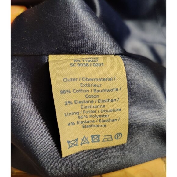 Boden Size 16 Navy Blue, Black Flower Textured Fabric, Modest Secretary, Cotton - Picture 5 of 6